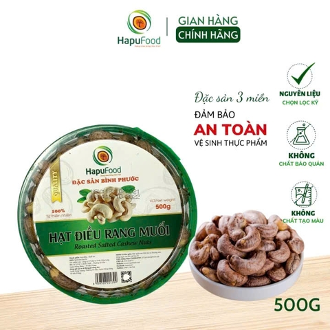 Hạt điều vỏ lụa hộp tròn 500g