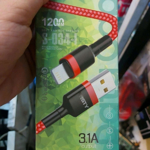 cáp sạc nhanh ANSTY S-034-I cổng usb to lightning, dây dù - output 3.1A