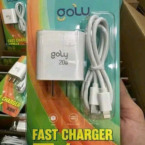 Bộ sạc nhanh 20W GOLY cổng type-c to lightning, tốc độ sạc nhanh- bảo hành 12 tháng