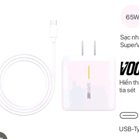 Bộ sạc OPPO VOOC công suất 65W cổng usb to type-c