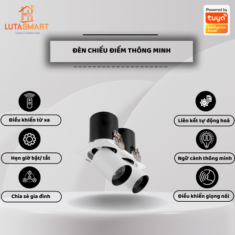 Đèn chiếu điểm thông minh Zigbee Tuya -  Stretch Series - VP-LSA06D