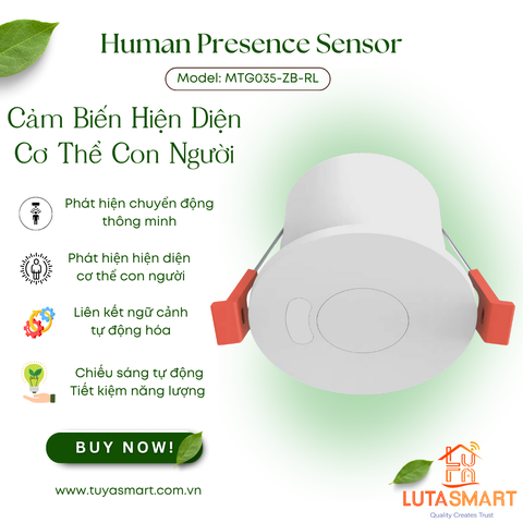 Cảm biến hiện diện cơ thể con người - Zigbee Tuya - MTG035-ZB-RL