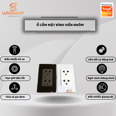 Ổ cắm mặt kính Viền Nhôm - Hạt Schneider Zencelo A