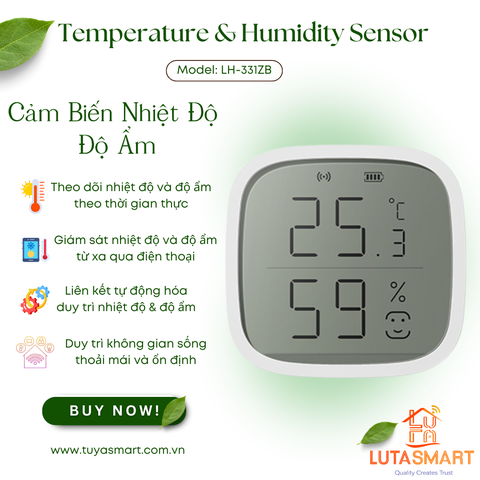 Cảm biến nhiệt độ và độ ẩm Zigbee Tuya - LH-331ZB