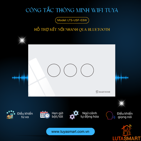 Công tắc thông minh WiFi Tuya - 3 nút