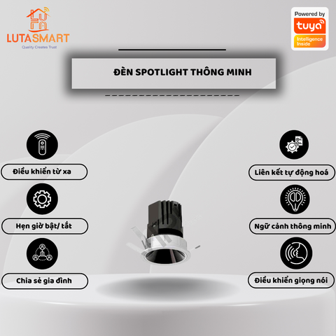 Đèn Spotlight thông minh Zigbee Tuya - Mulsanne Series Anti Glare - VP-MSB05J