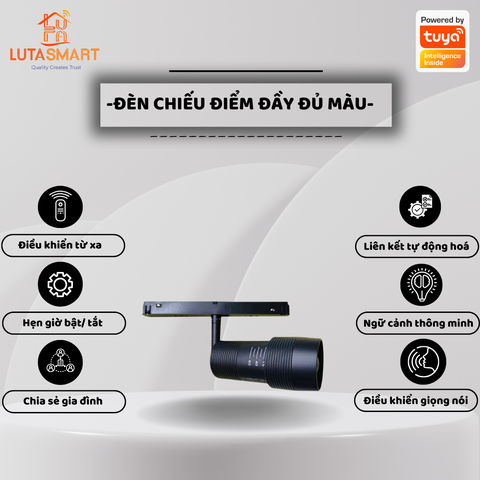 Đèn chiếu điểm đầy đủ màu - Adjustable Magnetic Full Color Spot Light 