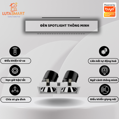 Đèn Spotlight thông minh Zigbee Tuya - Caesar Series Anti Glare - VP-KSA08X