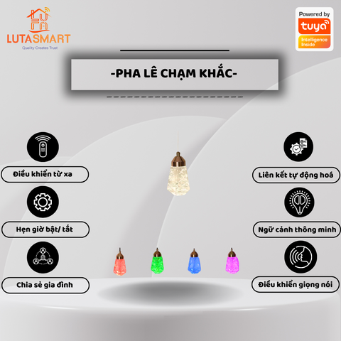 Đèn pha lê điêu khắc thanh ray nam châm