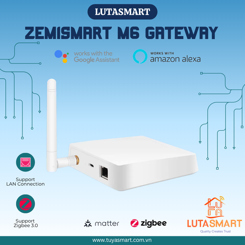 Bộ điều khiển trung tâm Matter Zigbee Tuya - M6