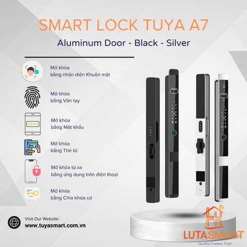 Khoá cửa nhôm thông minh nhận diện khuôn mặt - A7