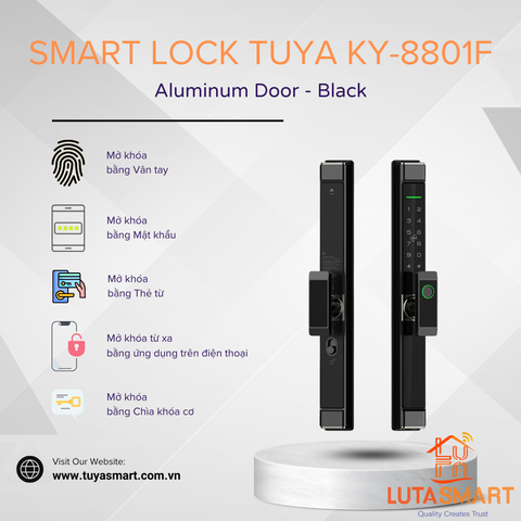 Khóa Cửa Nhôm Thông Minh WiFi - Tuya KY811F