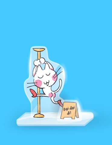 Standee Mèo Trắng - Đại đại đi