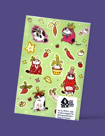 Sticker Radish cat A6