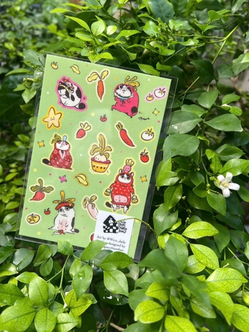 Sticker Radish cat A6