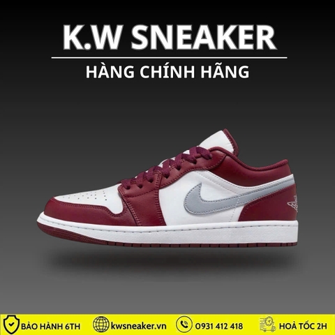 (Chính Hãng) Giày Jordan 1 Low Cherrywood Red 553558-615