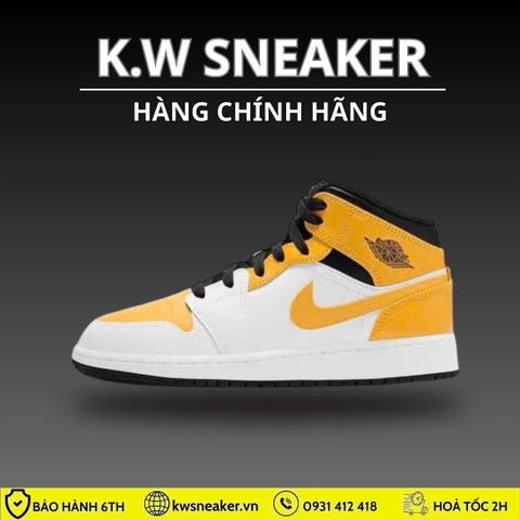 ( Chính hãng ) Giày Nike Air Jordan 1 Mid GS ‘University Gold’ 554725-170