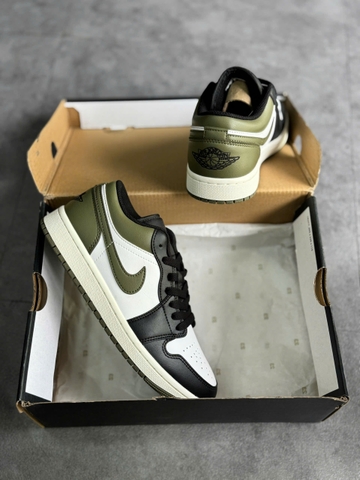 ( Chính Hãng ) Giày Nike Air Jordan 1 Low ‘Black Toe Medium Olive’ 553558-092