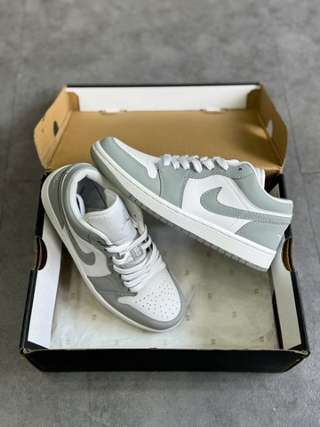 ( Chính Hãng )Giày Nike Air Jordan 1 Low White Wolf Grey DC0774-105