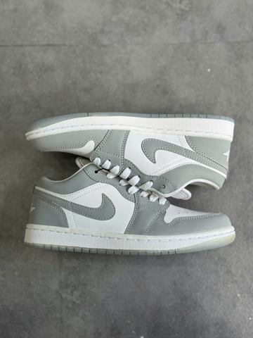 ( Chính Hãng )Giày Nike Air Jordan 1 Low White Wolf Grey DC0774-105