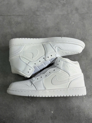 ( Chính Hãng ) Giày Nike Air Jordan 1 Mid Triple White 554724-130