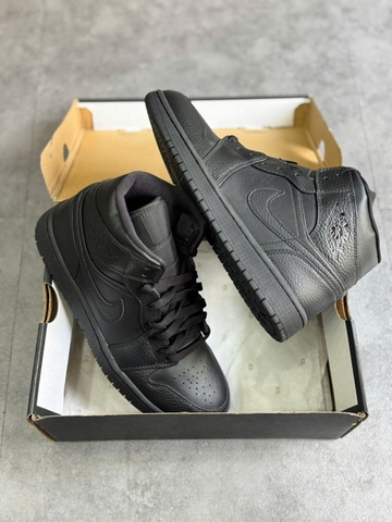 (chính hãng) Air Jordan 1 Mid ‘Triple Black’ 2020 554724-091