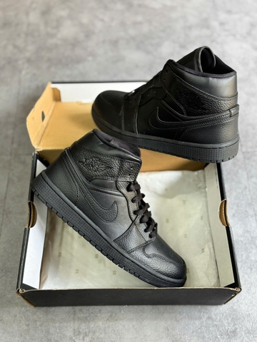 (chính hãng) Air Jordan 1 Mid ‘Triple Black’ 2020 554724-091