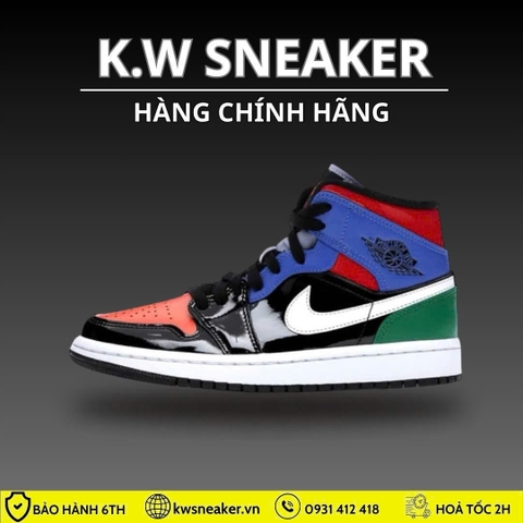 (Chính Hãng) Giày sneaker nike air jordan 1 mid se " multi patent" cv5276-001