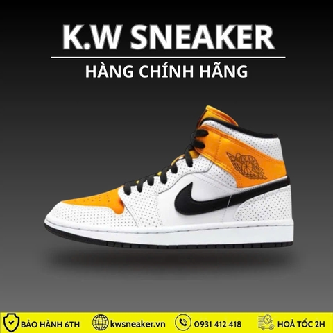 ( Chính Hãng ) Giày Jordan 1 Mid Laser Orange (Women's) BQ6472 107