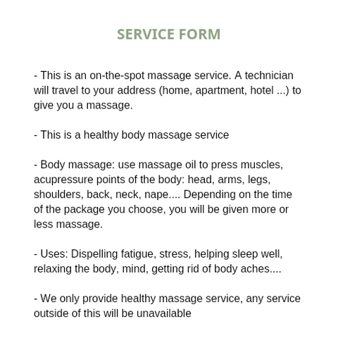 Number 562: MASSAGE SERVICES AT HOME AND HOTEL IN DA NANG (VIETNAM)