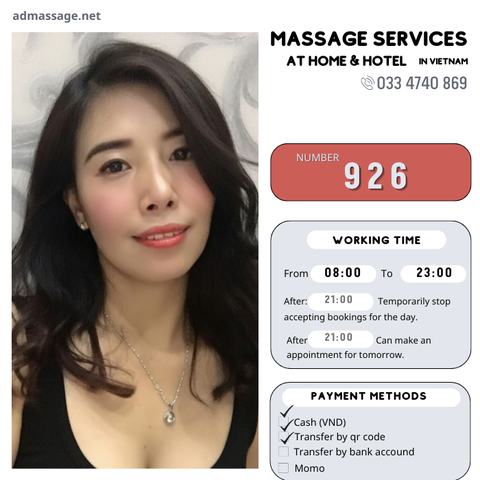 Number 926: MASSAGE SERVICES AT HOME AND HOTEL IN HO CHI MINH CITY