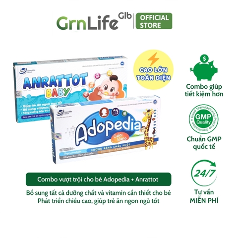 Combo CAO LỚN cho bé GrnLife - Giúp trẻ tăng chiều cao, thèm ăn, ngủ ngon và phát triển toàn diện