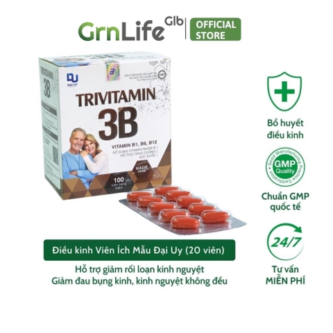 Vitamin B tổng hợp Đại Uy - TriVitamin 3B (Hộp 100 viên nang mềm)