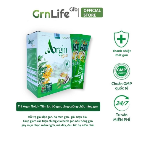 Trà cà gai leo Argin Gold Grnlife - Thanh nhiệt, mát gan, giảm mụn (Hộp 20 gói)