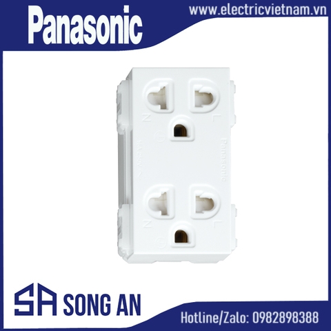 Ổ đôi 3 chấu có nắp che