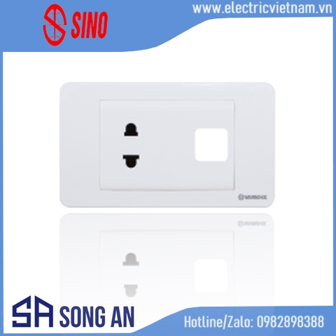 Ổ cắm đơn 2 chấu + 1 công tắc S18A