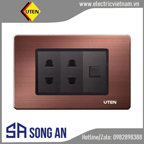 Bộ ổ cắm đôi 2 chấu và ổ cắm điện thoại size S