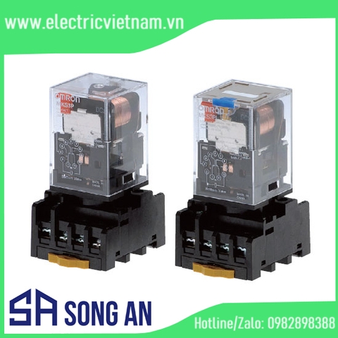 Rơ le trung gian 8 chân có đèn (3NO+3NC)