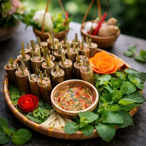 Ốc Nhồi Ống Lam - Vỉ (20ống)