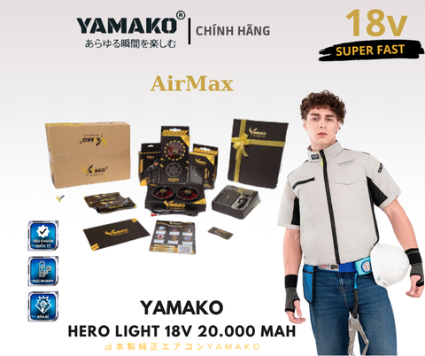 BỘ ÁO ĐIỀU HÒA NGẮN TAY YAMAKO HERO LIGHT 18V -20.000 - AIRMAX