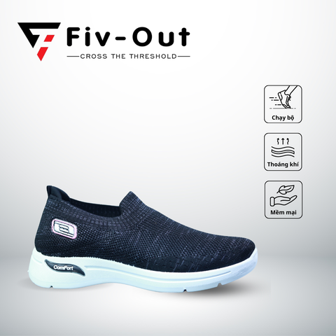 Giày thể thao chạy bộ siêu nhẹ đế mềm Fiv Out S1 FV15 Black sneakers