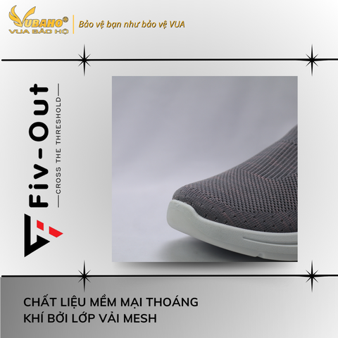 Giày thể thao chạy bộ siêu nhẹ đế mềm Fiv Out S1 FV16 Gray sneakers