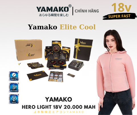 BỘ ÁO ĐIỀU HÒA YAMAKO HERO LIGHT 18V-20.000 MAH - ELITE COOL