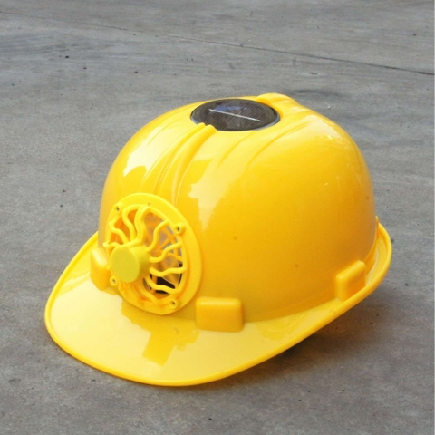 Mũ Điều Hoà, Mũ Bảo Hộ Gắn Quạt Chạy Bằng Năng Lượng Mặt Trời, Kèm Vành Mũ
