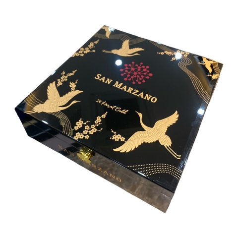 Hộp đựng vang sơn mài 3 chai San Marzano 24 Karat Gold
