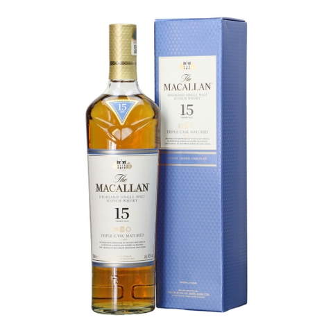Rượu whisky đơn Scotland Macallan 15 năm Fine Oak Triple Cask Matured