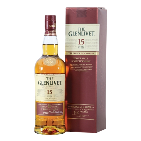 Rượu whisky đơn Scotland The Glenlivet 15 năm
