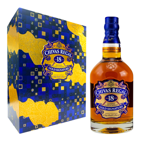 Hộp quà tặng rượu whisky pha trộn Scotland Chivas Regal 18 năm Gold Signature F22 / K32B