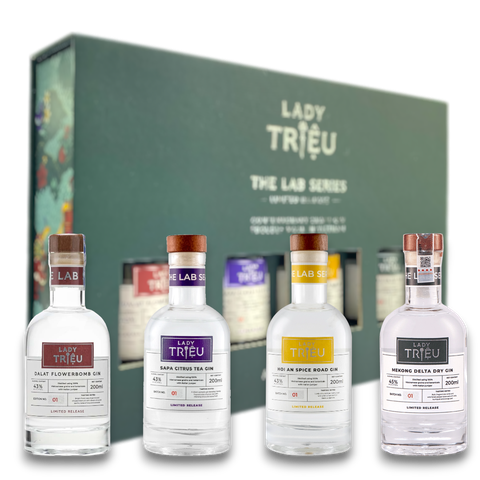 Rượu gin Việt Nam Lady Triệu - hộp quà tặng The Lab Series / 4 x 200ml