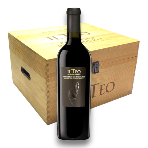 Rượu vang đỏ Ý IL TEO Primitivo Di Manduria 2016 hộp quà tặng gỗ 6 chai / GCT1